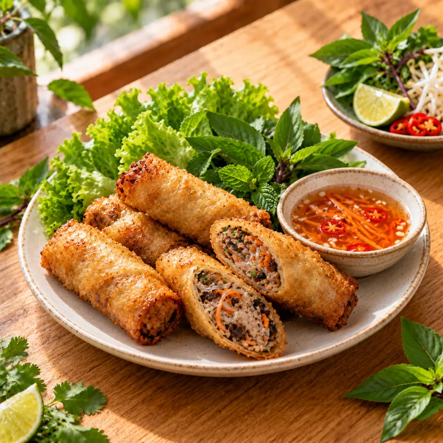 Crispy fried egg rolls